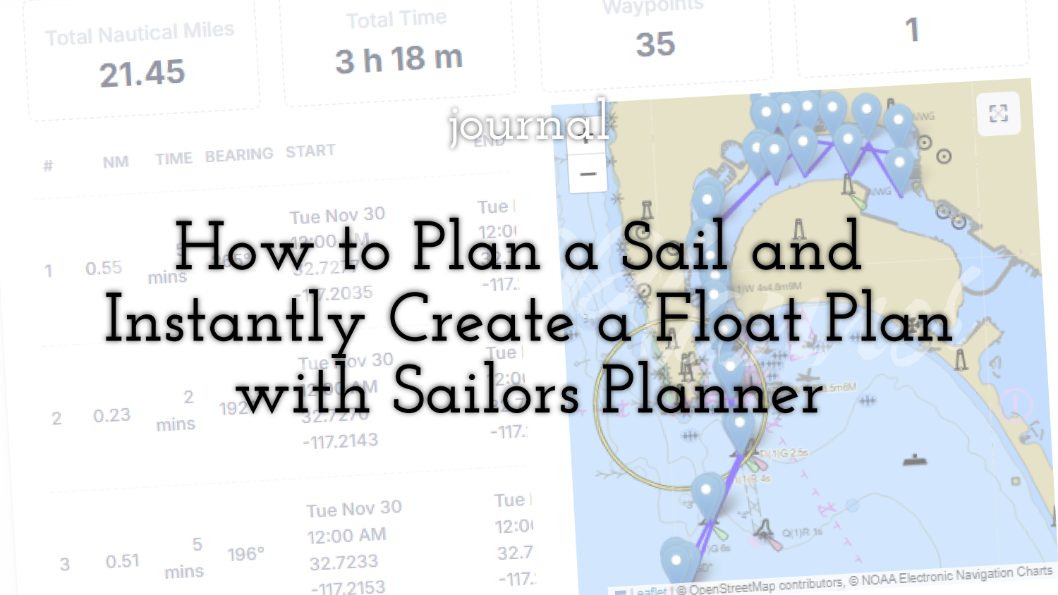 How to Plan a Sail and Instantly Create a Float Plan with Sailors Planner